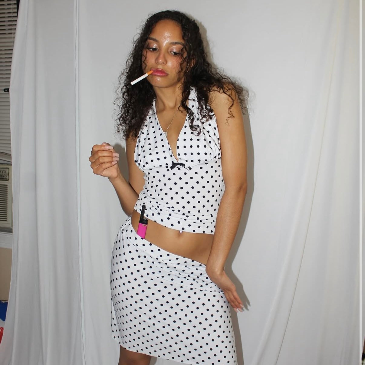 Retro Polka Dot Halter Top