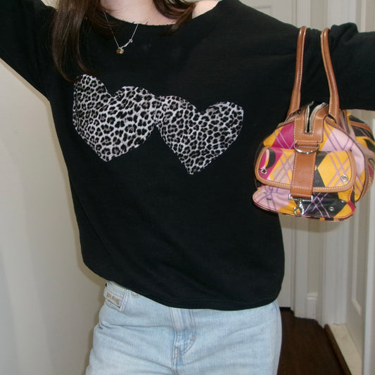 Handmade leopard print heart sweatshirt – chic, cozy, and the perfect mix of comfort and style, an easy way to elevate your everyday look. SewChic4U