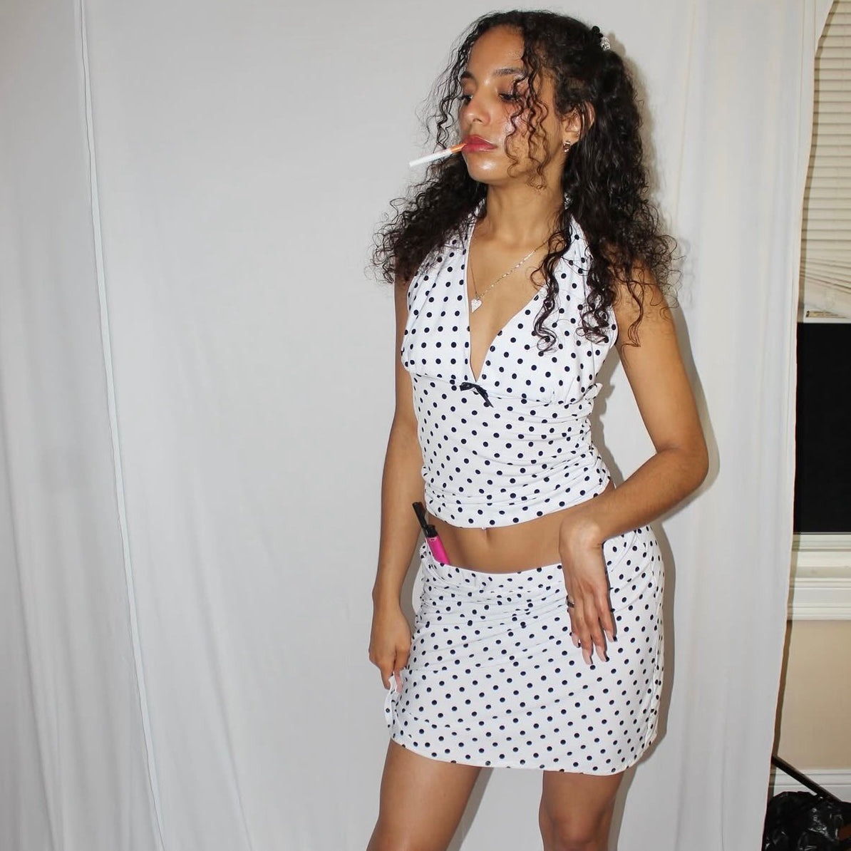 Retro Polka Dot Halter Top