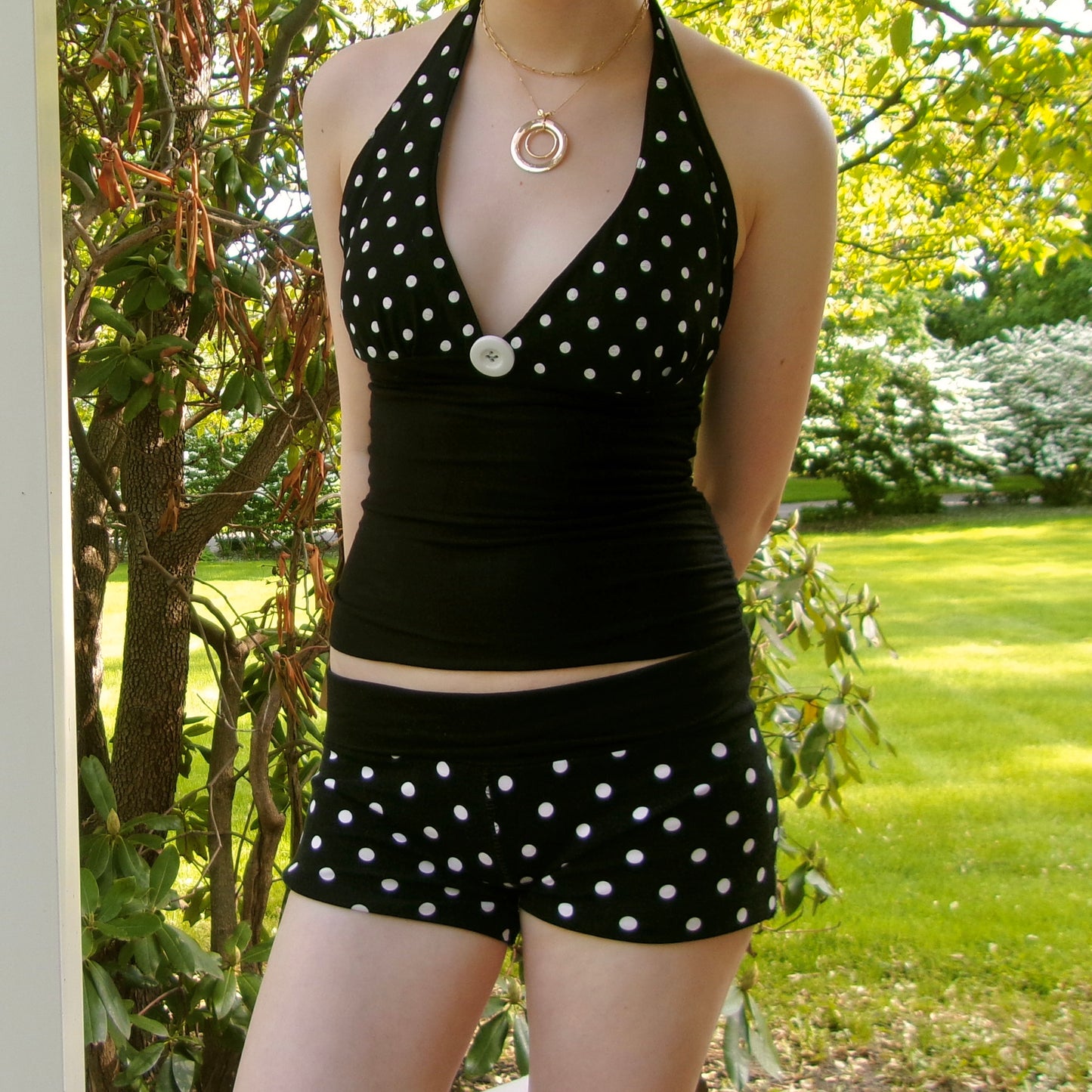Chic Polka Dot Halter Top