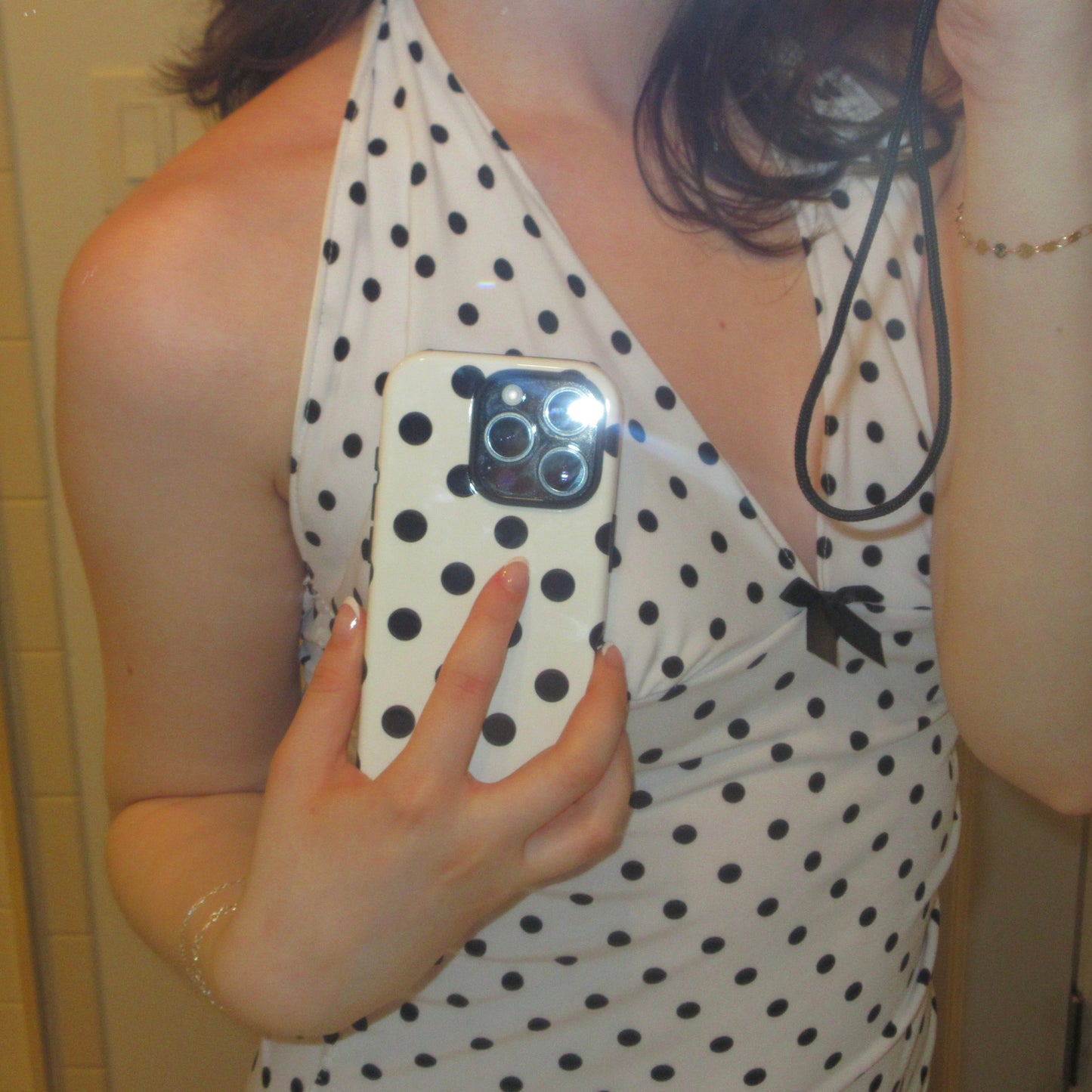 Retro Polka Dot Halter Top