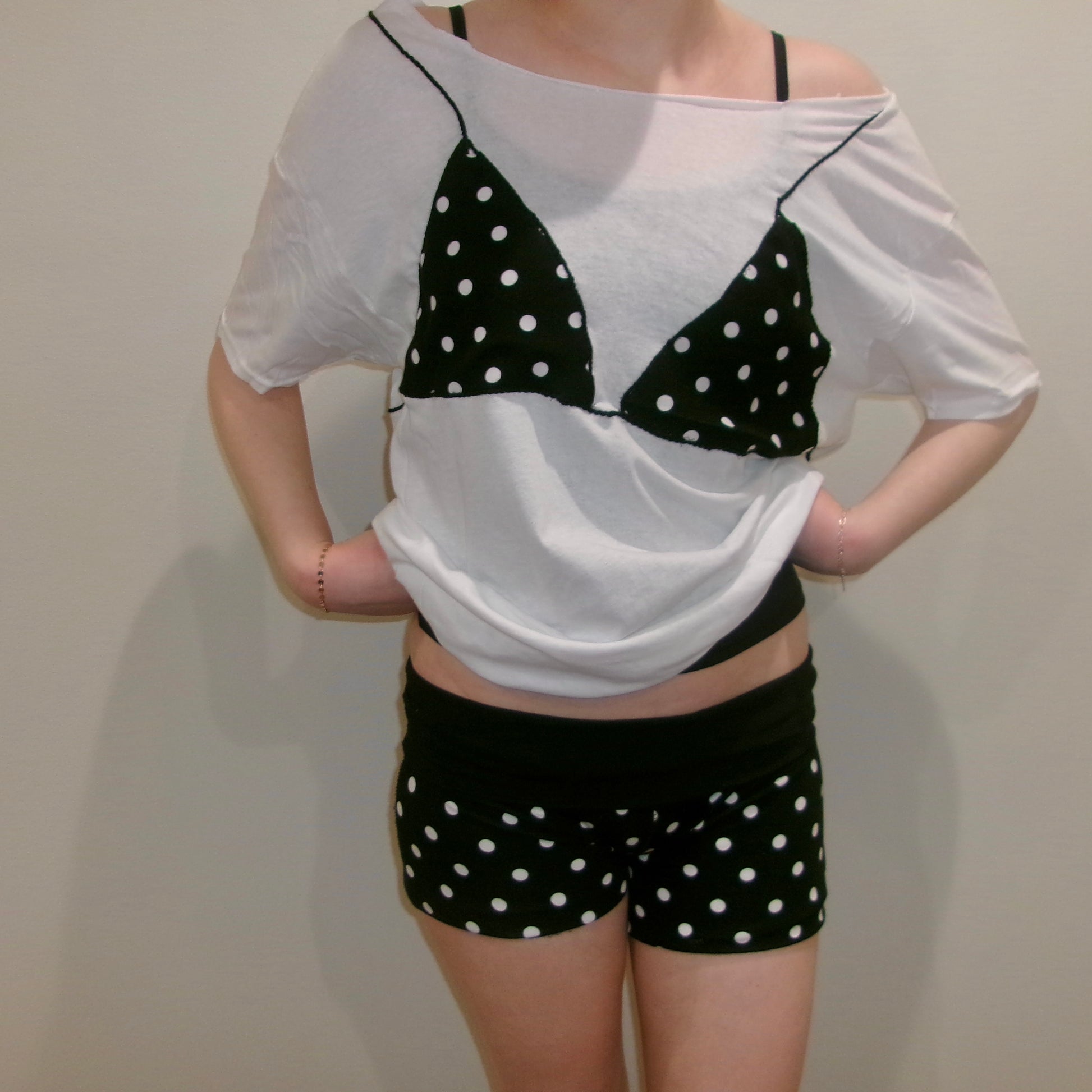 Chic polka dot bikini cover-up – lightweight and trendy with a Y2K vibe, perfect for summer beach days and sunset moments. SewChic4U