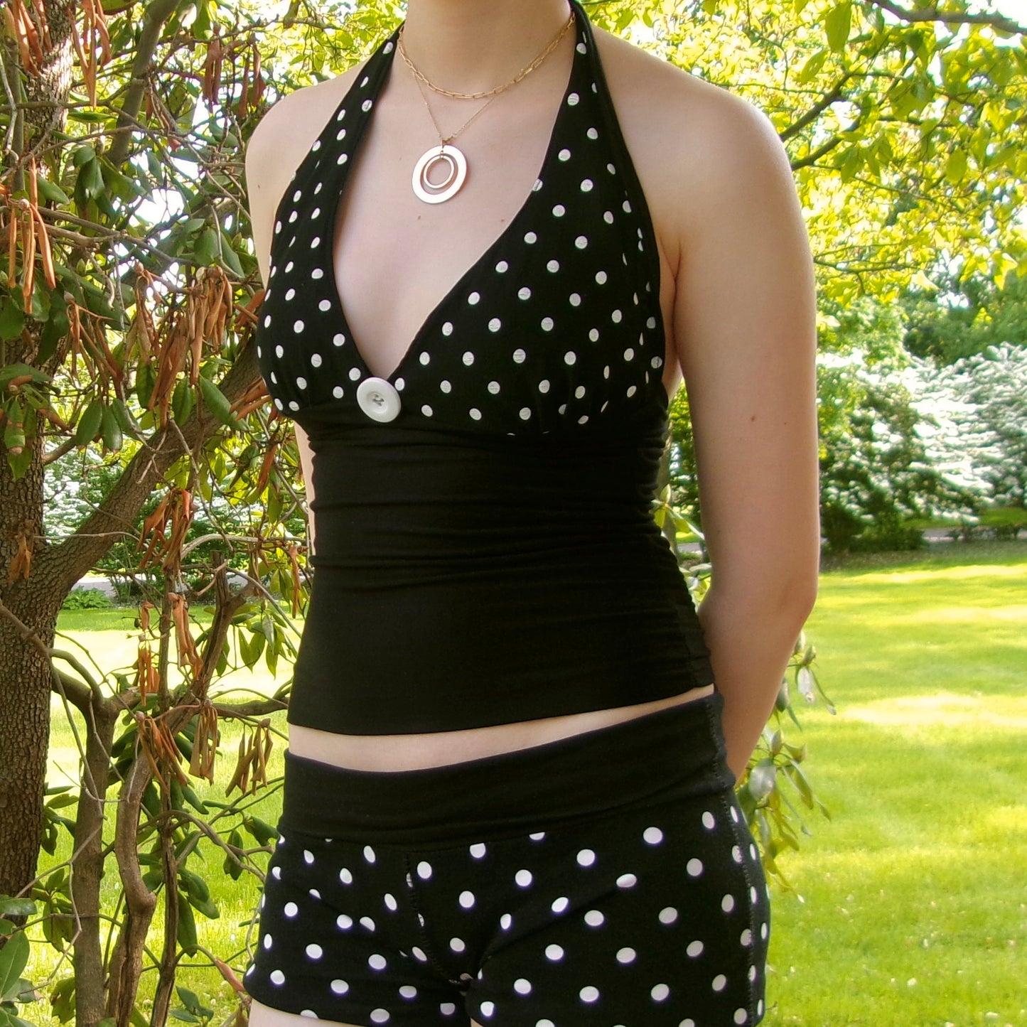 Chic Polka Dot Halter Top