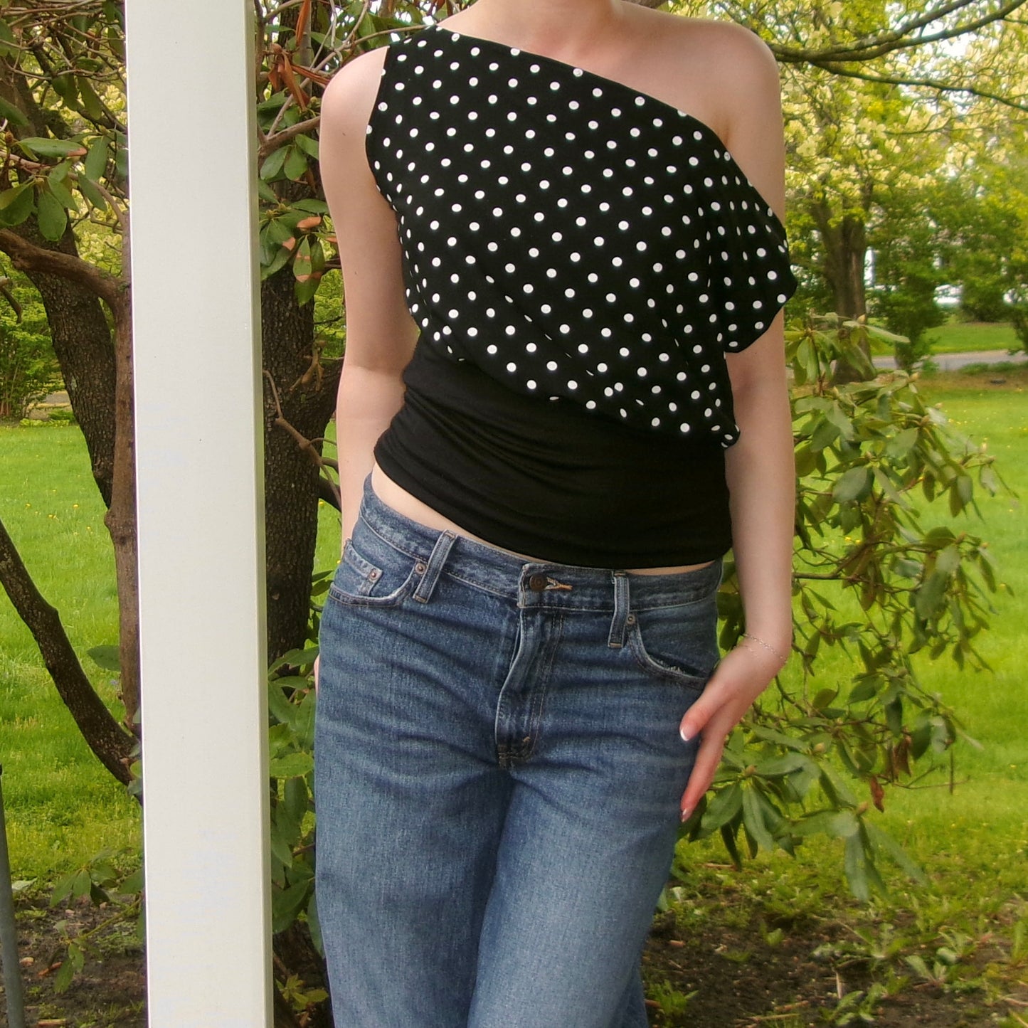 Polka Dot Off-Shoulder Top