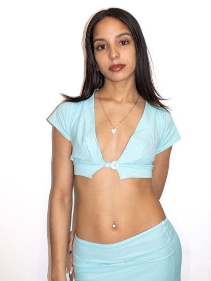 Aqua Cropped Top