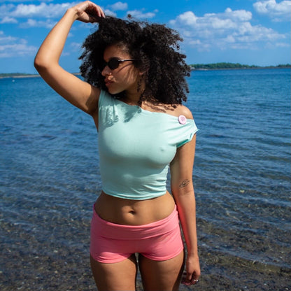 Off-Shoulder Mint Top