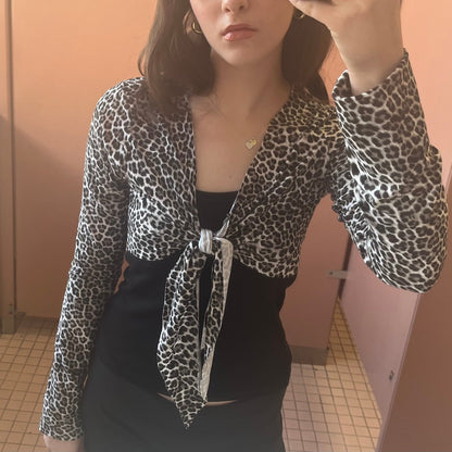 Leopard Print Chic Tie Top