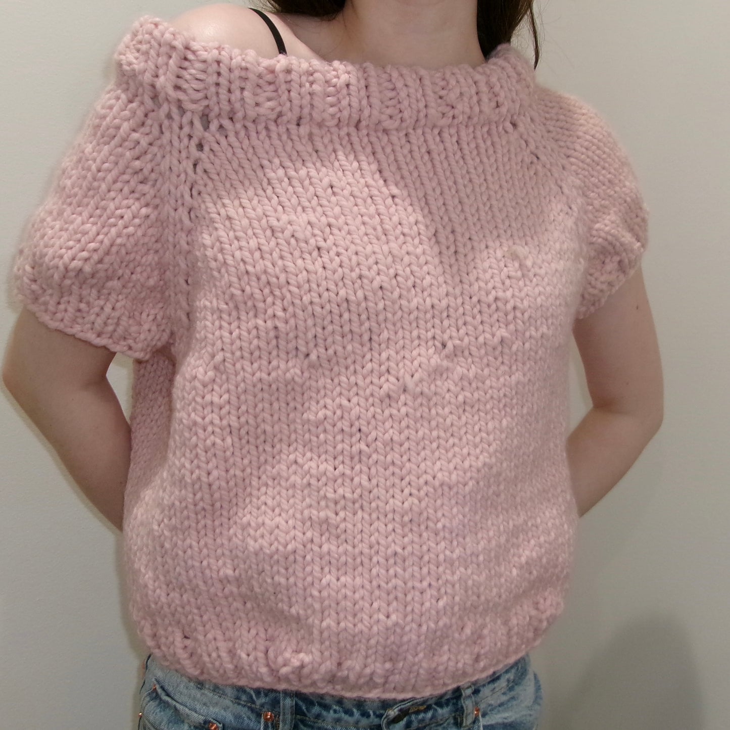 Blush Cozy Off Shoulder Knitted Shirt