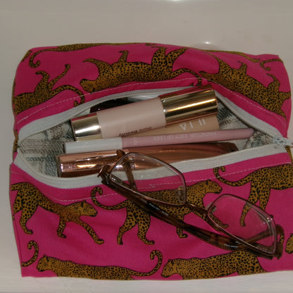 Pink Leopard Print Pouch