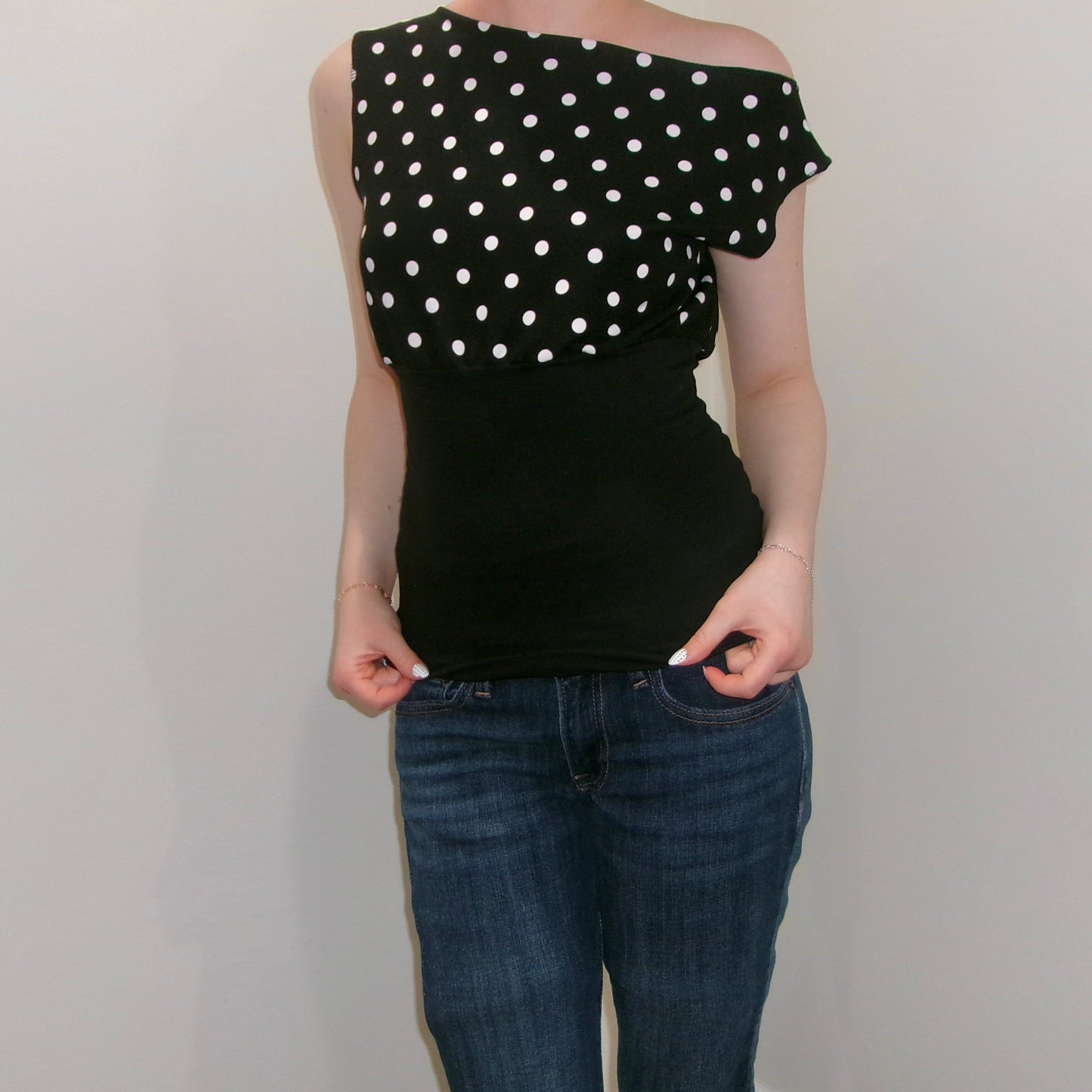 Polka Dot Off-Shoulder Top