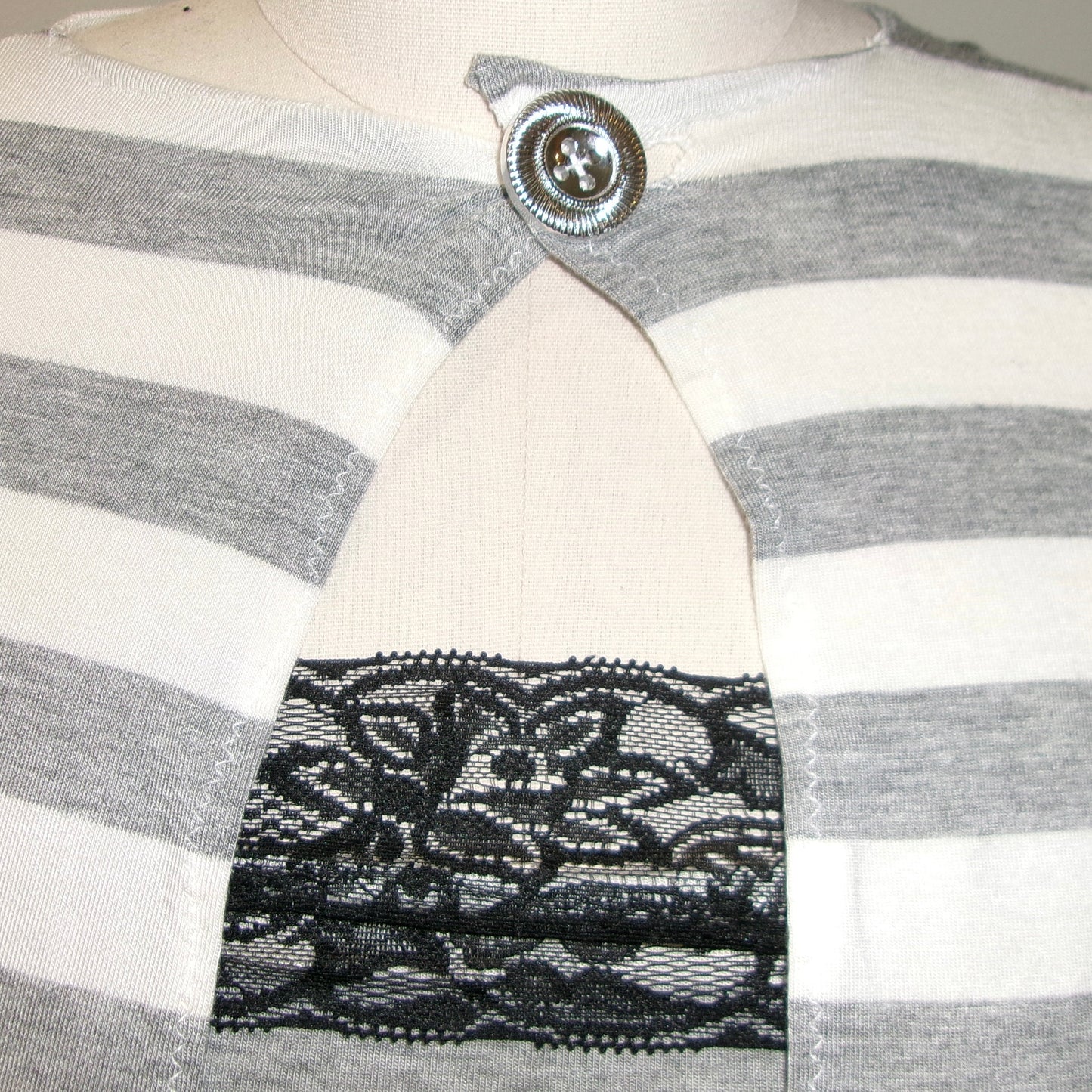 Chic Grey Striped Cardigan