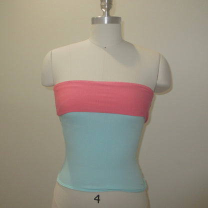 Mint and Coral Tube Top