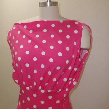Pink Polka Dot Off-Shoulder Top