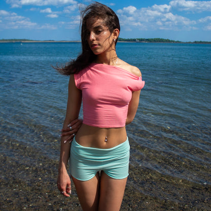 Off-Shoulder Coral Top