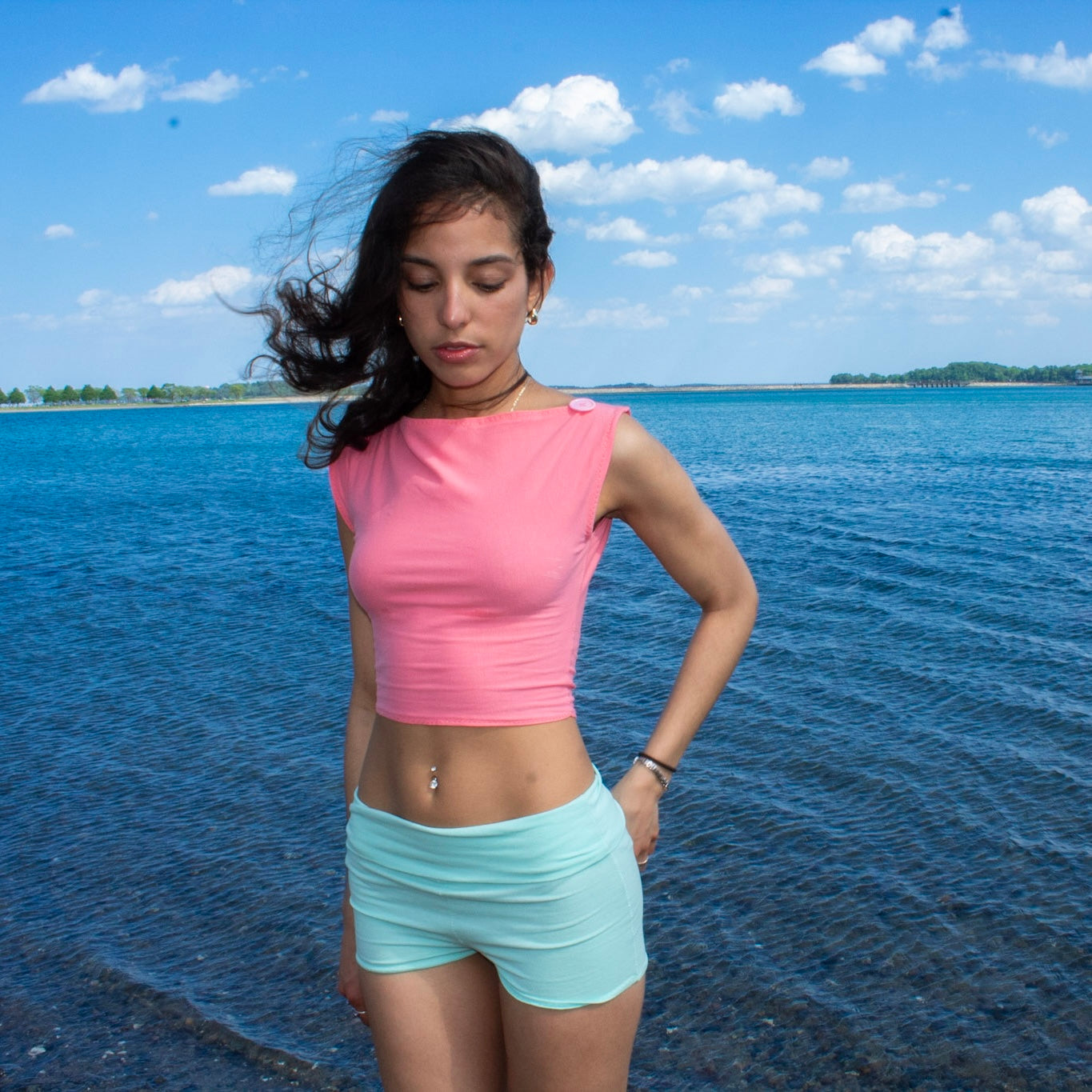 Off-Shoulder Coral Top