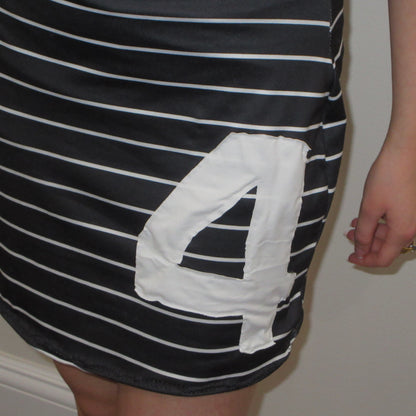 Number 4 Striped Off-Shoulder Dress