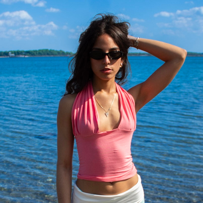 Coral Chic Halter Top