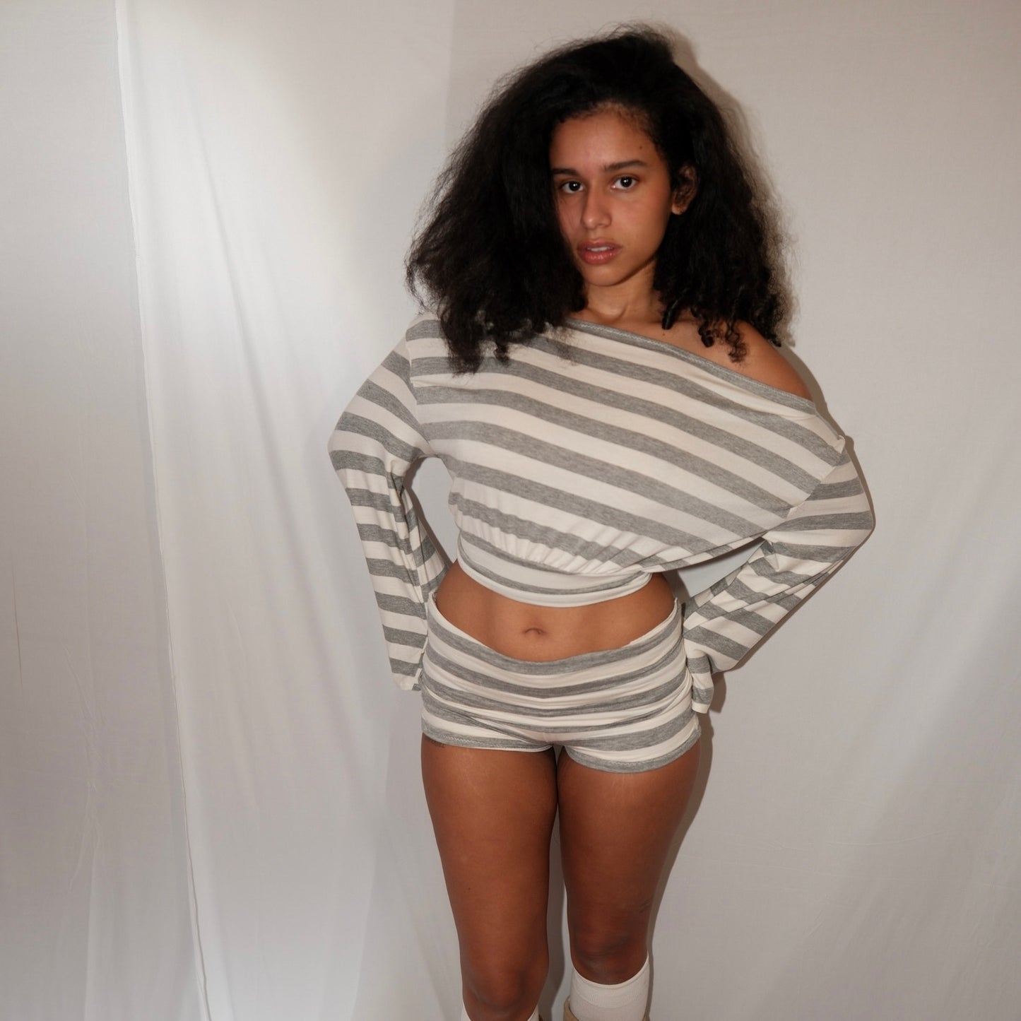 Stripe Off-Shoulder Top