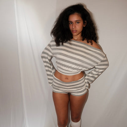 Stripe Off-Shoulder Top