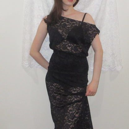 Black Lace Off-Shoulder Dress