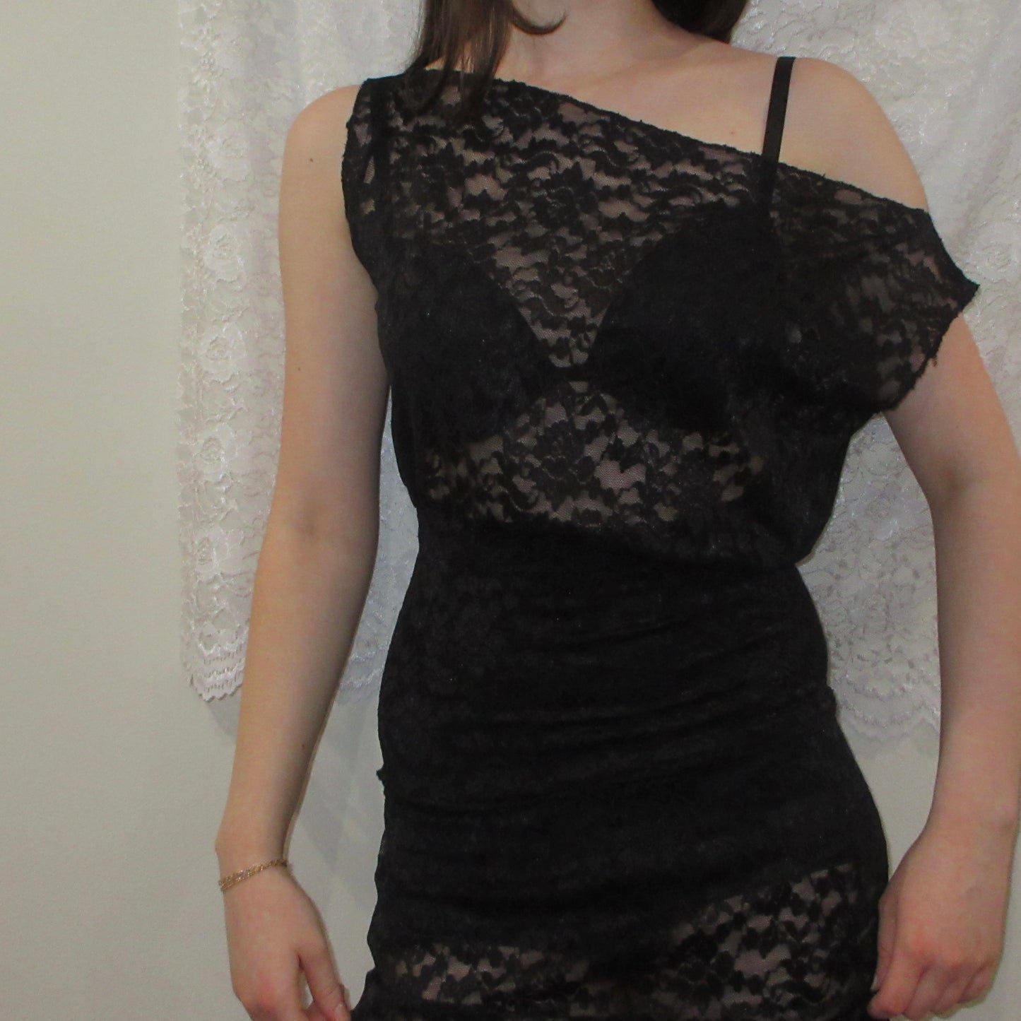 Black Lace Off-Shoulder Dress