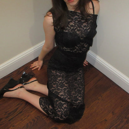 Black Lace Off-Shoulder Dress