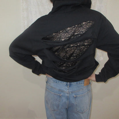 Chic Lace Back Sweatshirt