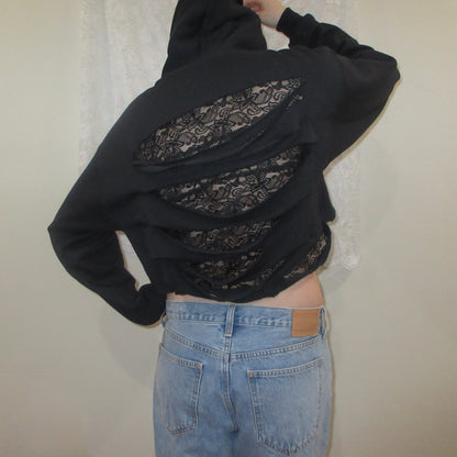 Chic Lace Back Sweatshirt