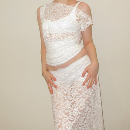 White Lace Off-Shoulder Top