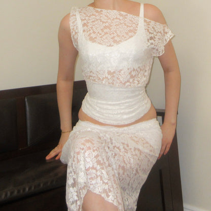 White Lace Off-Shoulder Top