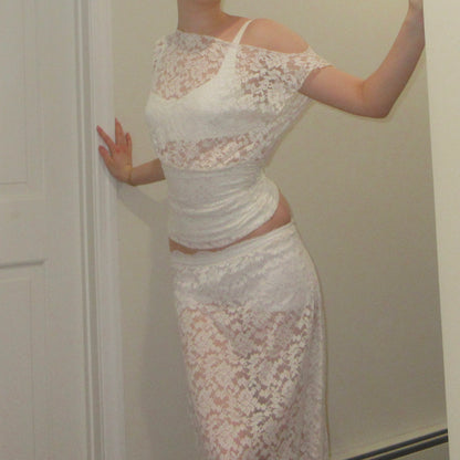 White Lace Off-Shoulder Top