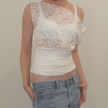 White Lace Off-Shoulder Top