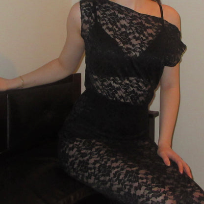 Black Lace Off-Shoulder Dress