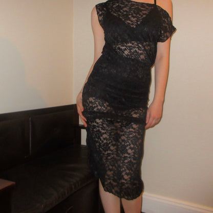 Black Lace Off-Shoulder Dress