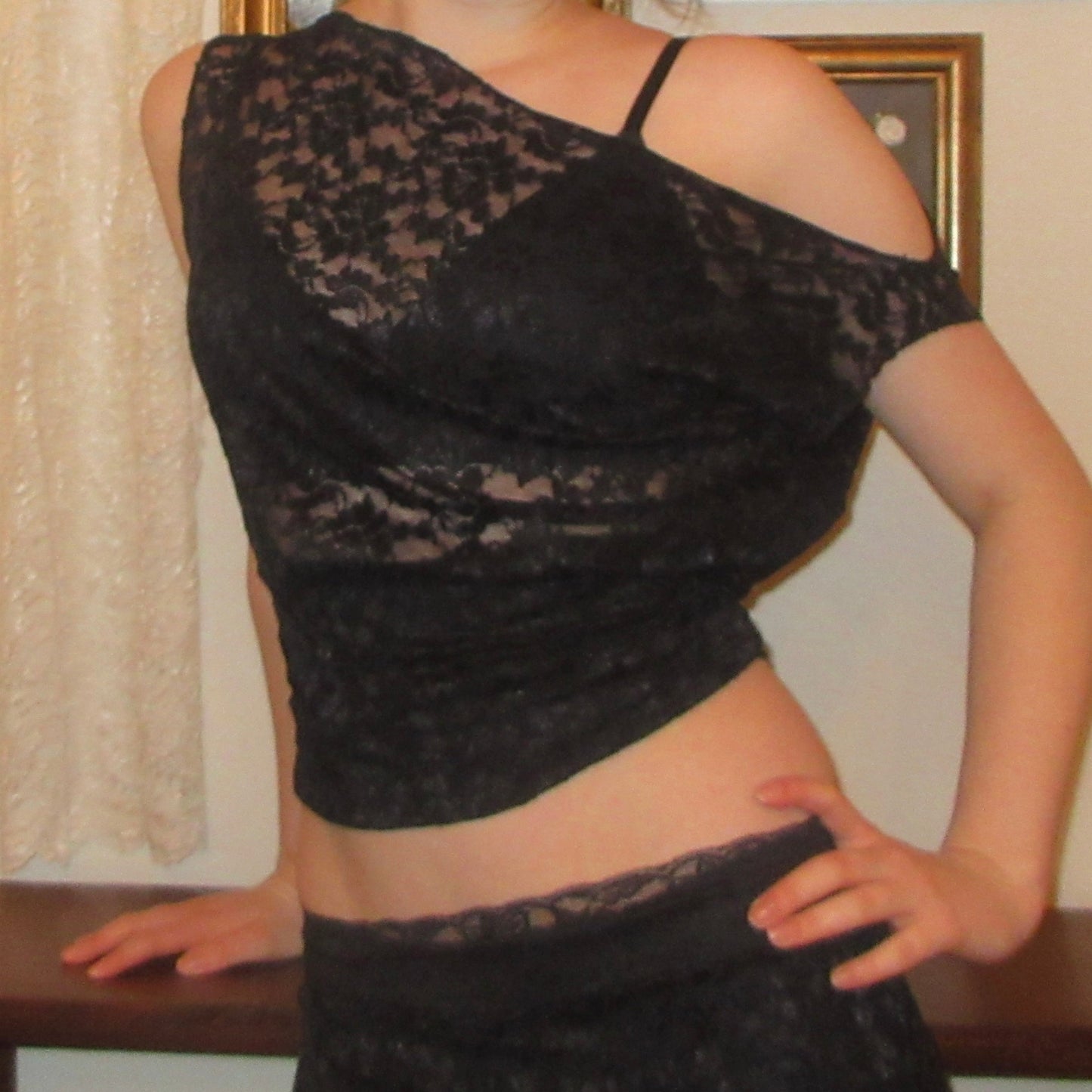 Black Lace Off-Shoulder Top