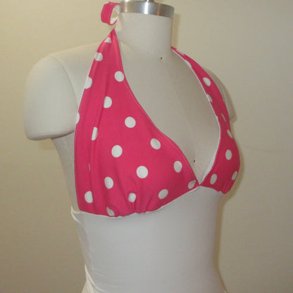 Retro Chic Pink & White Halter Top