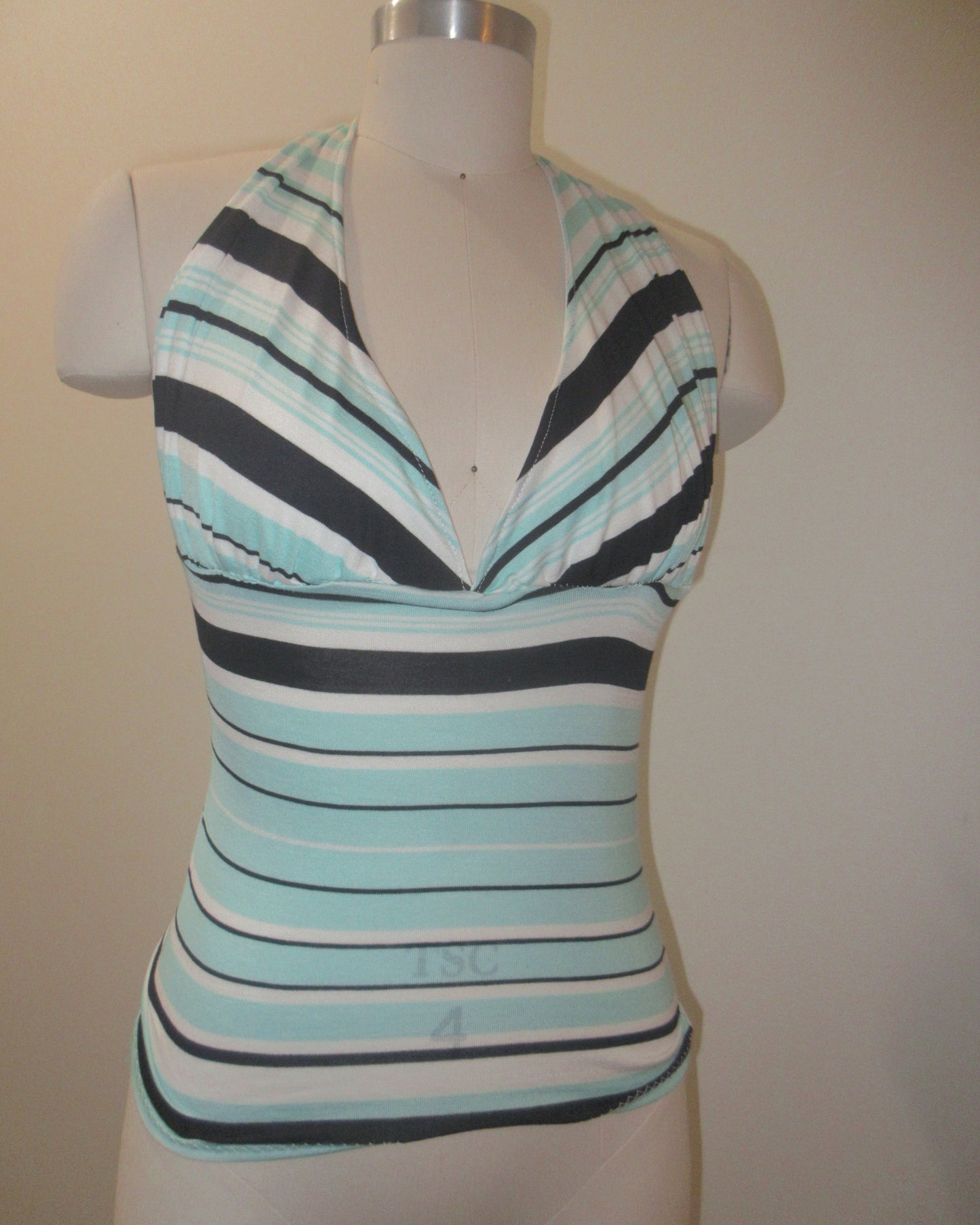 Summer Aqua Striped Halter