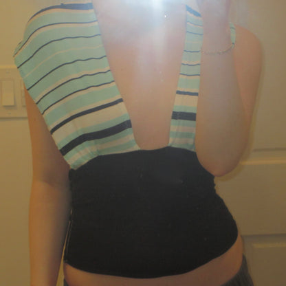 Aqua Stripe Halter