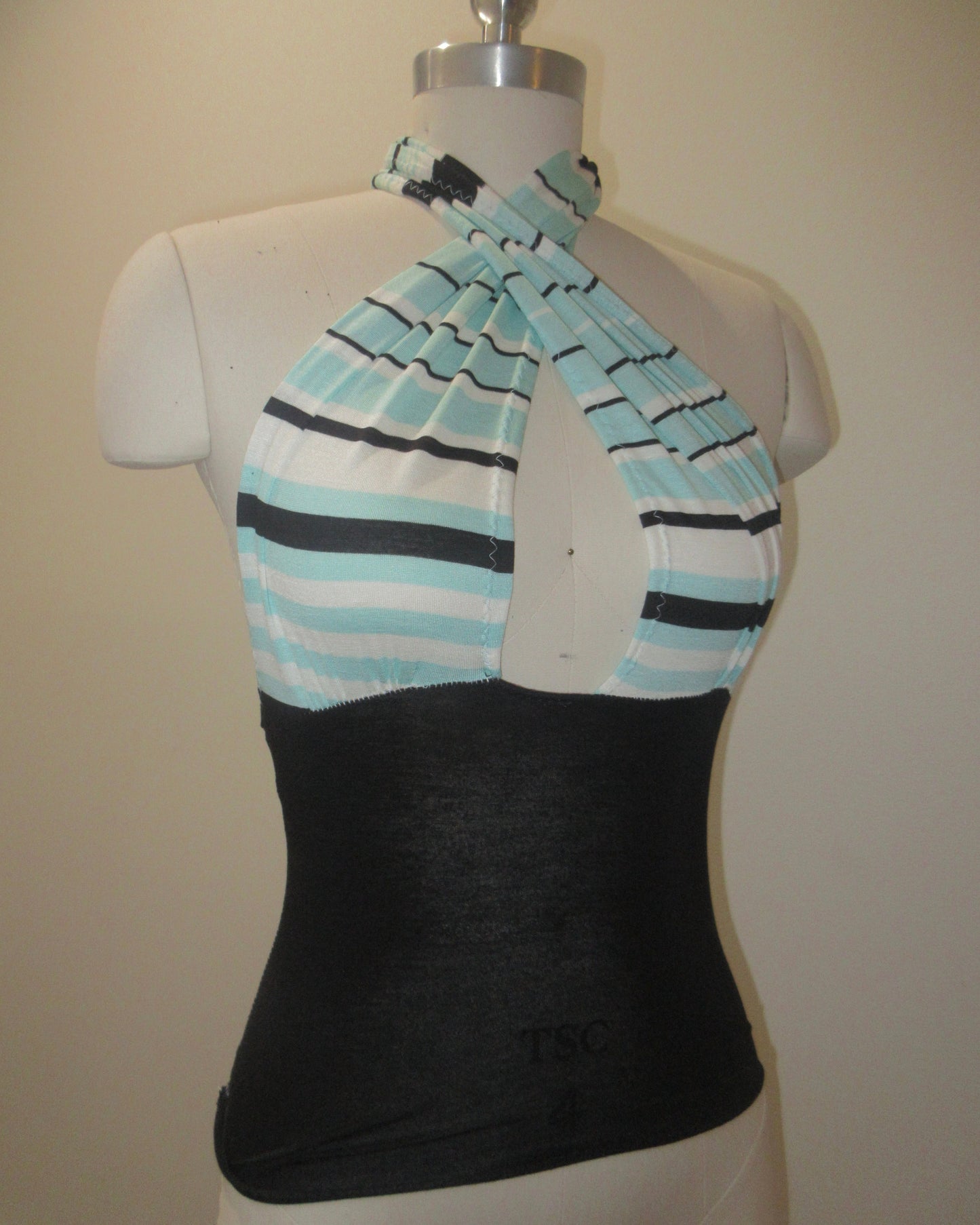 Aqua Stripe Halter