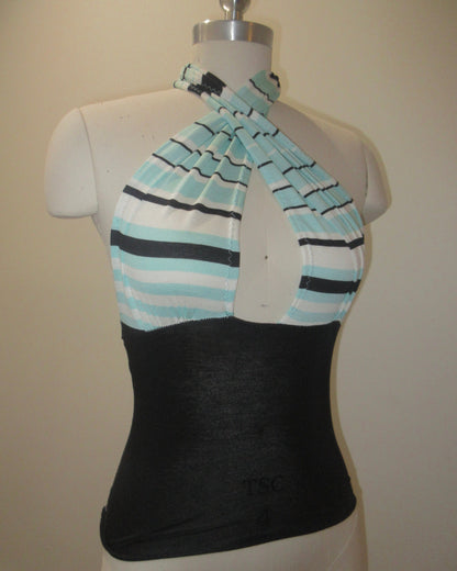 Aqua Stripe Halter