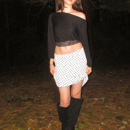 Black Off-Shoulder Lace Top