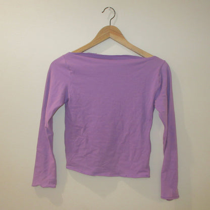 Purple Off-Shoulder Long Sleeve Top