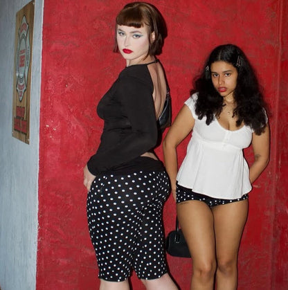 Black & White Polka Dot Capri Pants