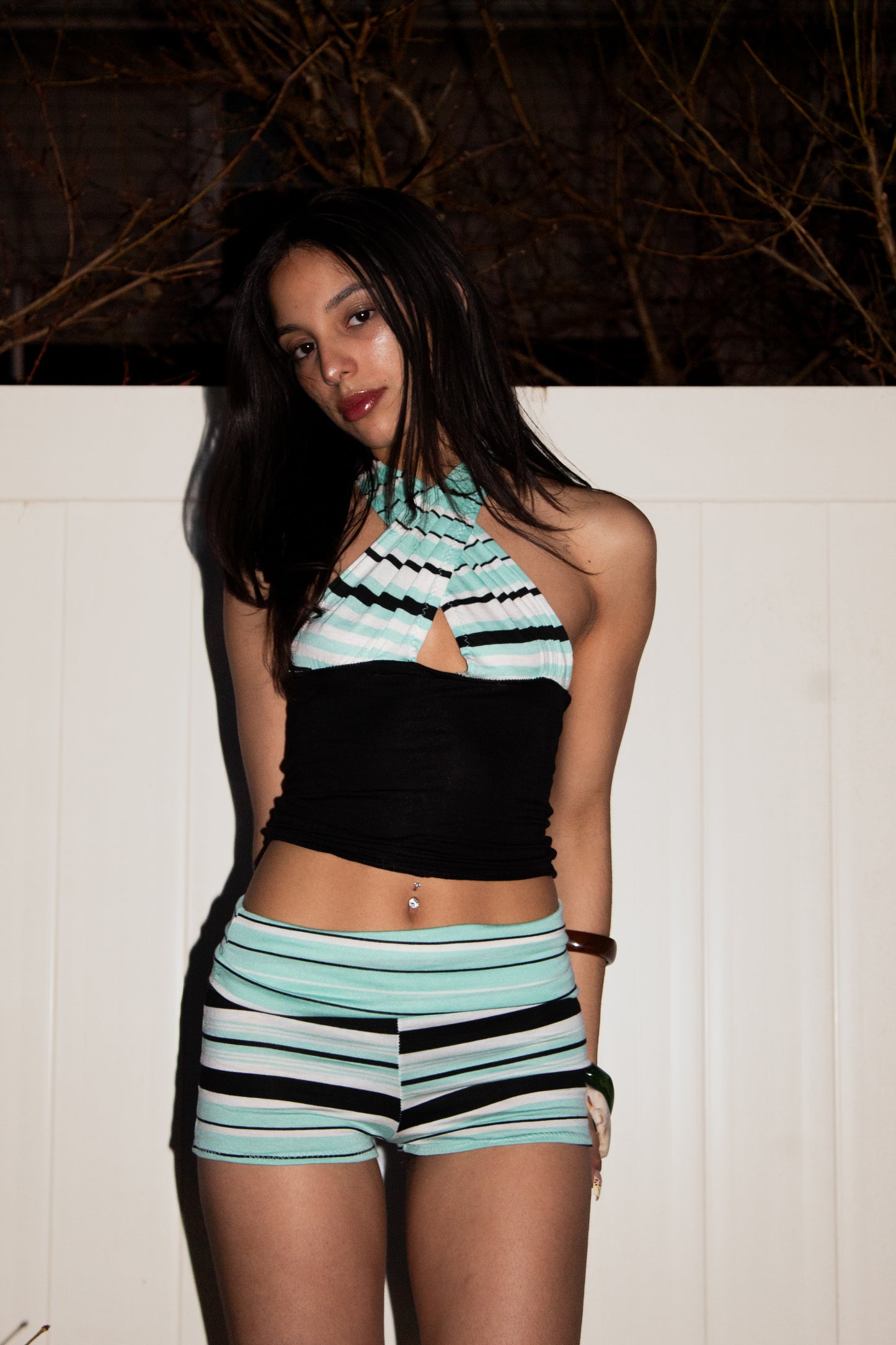 Aqua Stripe Halter