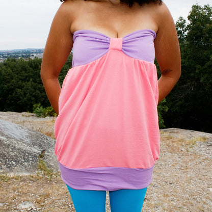 Purple and Coral Mini Bubble Dress