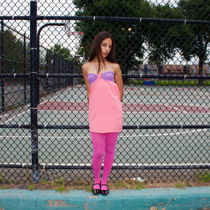 Purple and Coral Mini Dress